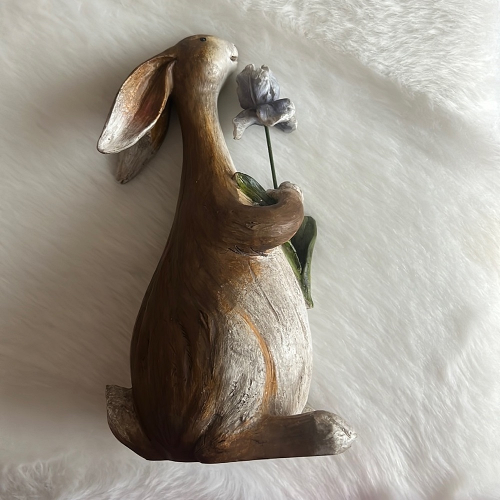 Hobby Lobby Bunny with flower statue